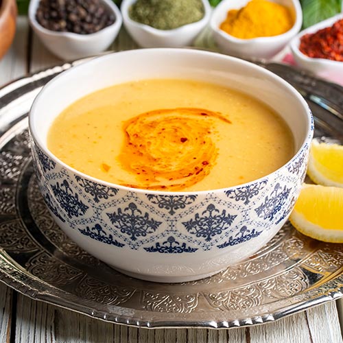 Türkische Linsensuppe im Türkischen Restaurant Groß-Zimmern – traditionelle Vorspeise im Köz Grill